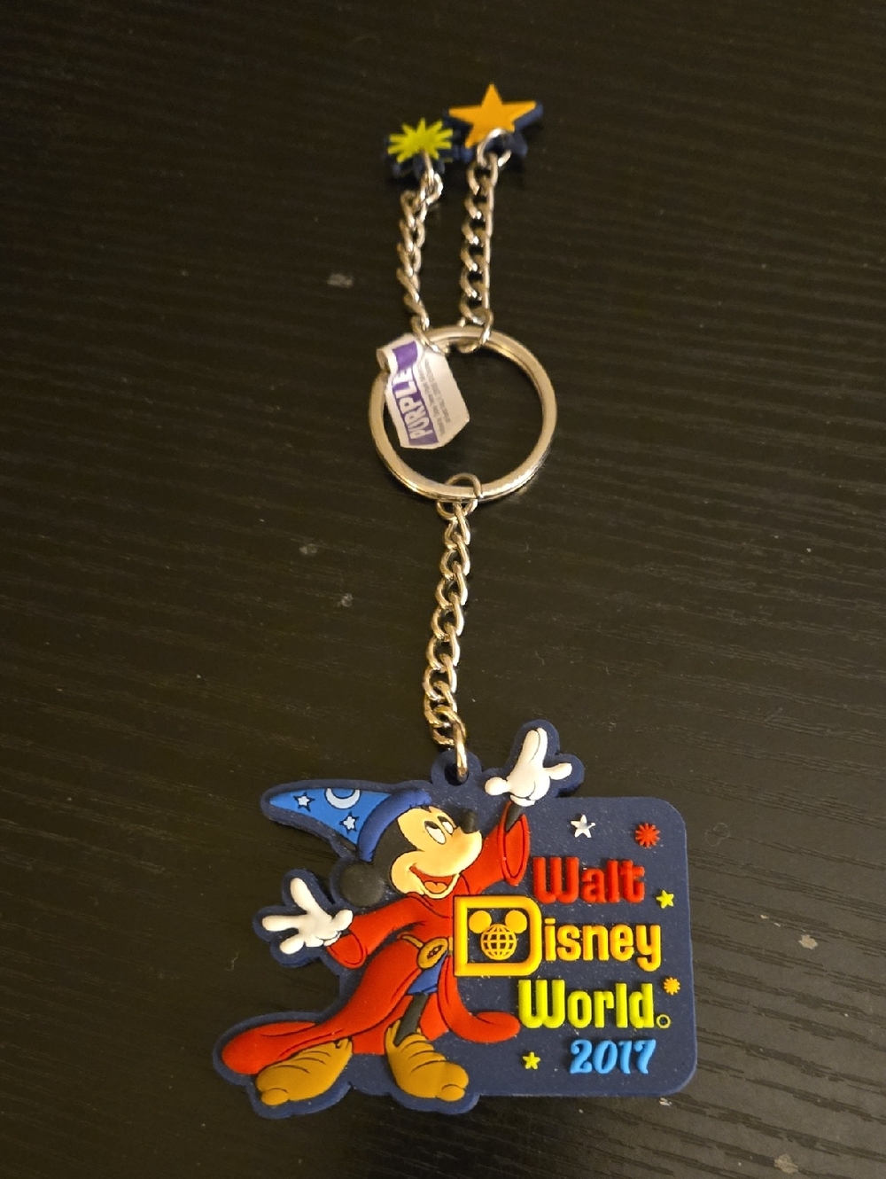 Disney Navy and Gold Sorcerer Mickey Keychain